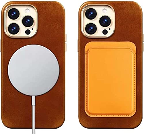 Funda para iPhone 14 de cuero retro protector antichoque compatible carga inalambrica 4
