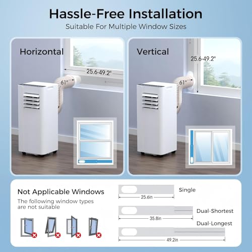 URBANITE 16000 BTU Portable Air Conditioner, Smart WiFi APP & Remote Control, 5-in-1 AC Unit Cools up to 750 Sq.Ft, 40dB Ultra Quiet Dehumidifier/Fan/Sleep Mode, Easy Installation for Bedroom & Office - Image 7