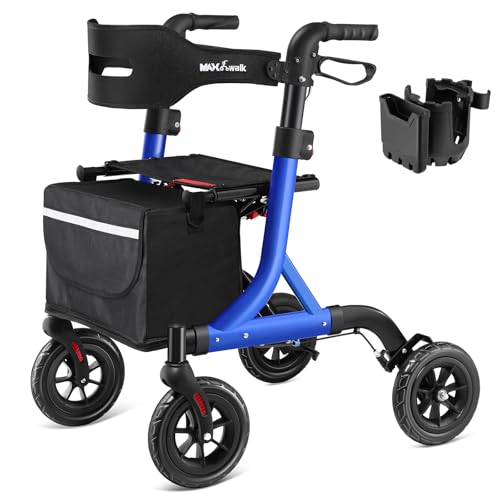 Image of MAXWALK Foldable Rollator Walker for Seniors with Seat, 18 lb Lightweight