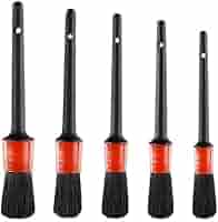 Kit De 5 Pinceaux De Détailing Auto URAQT - Nettoyage Intérieur/Extérieur Voiture - Poils Doux Et Précision