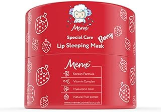 MeMe Lip Mask Overnight Berry 1Oz, Korean Beauty Collagen Peptide Lip Treatment, Night