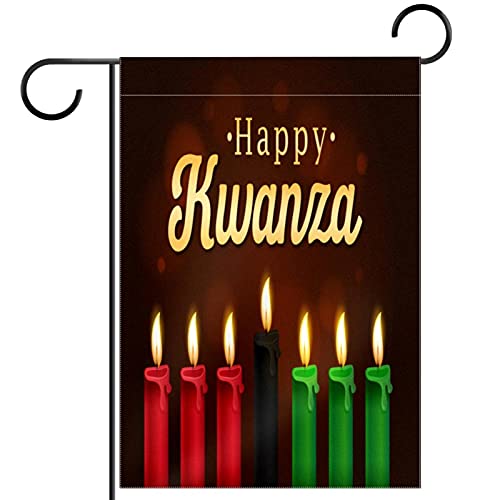 Drapeau de jardin Kwanzaa double face résistant aux intempéries pour décoration extérieure