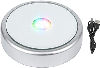 LED Multimodal Multicolor Light Base Silver Lighted Stand for Crystal Art Display Round Stand