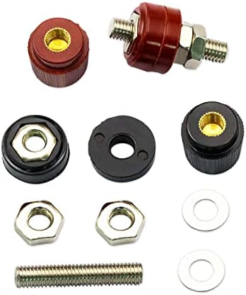KEUGT 2 Pcs Binding Posts, M6 Battery Terminals, Screw Terminals, Terminal Posts, Brass Post Terminals, Connector Terminal Kits for Soldering Equipment, Separation and Load Generator Distribution