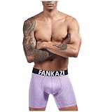 Herren Unterwäsche Eisseide-Unterhosen Lange Boxershorts Boxer Brief Bequem Fitness Sport Pants Männer Shorts Boxershort Schwimmhose Hose Hipster Fitted Hosen Höschen Slip Panty Underwear Badehose