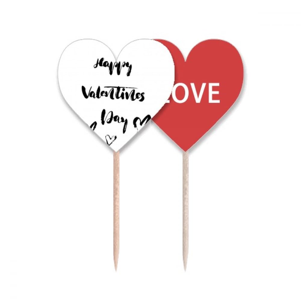 Cure-dents en forme de cœur Happy Valentine, finition haut de gamme