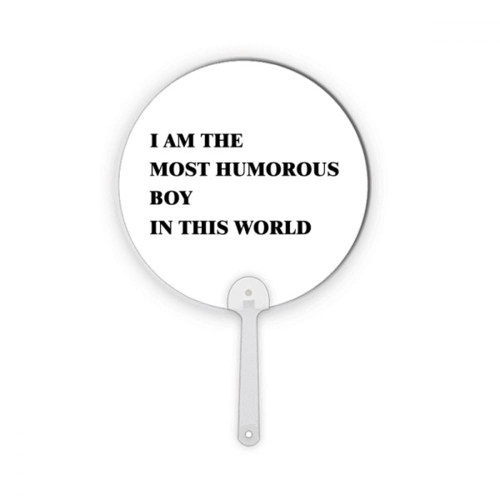 Éventail rond artisanal au style Art Deco et motif Humorous Boy