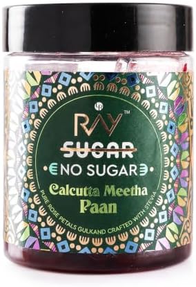 RAY NO SUGAR Calcutta Meetha Paan Mukhwas | After Meal Mouth Fresheners | Meetha Paan | Traditional Gulkand | Paan Shots | Paan Mukhwas | No Artificial Colour, No Supari | 120g