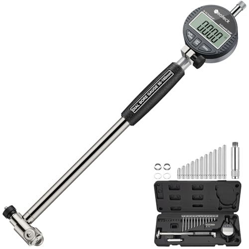 Neoteck 50-160mm Comparateur Intérieur Numérique - Jauge d'Alésage 0.01mm Haute Précision Lecture Digitale 12 Têtes Remplaçables, Mesure de Cylindre...