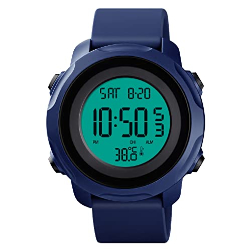 FeiWen Unisex Termómetro Digitales Deportivo Relojes de Pulsera Impermeable Outdoor Sport LED Electrónica