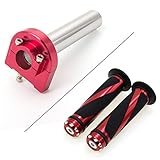Krace Motorcycle 7/8' Handle bar Hand Grips with Anodized CNC Quick Twist Throttle Tube Motorized Lever Control Fit for Yamaha R1 R6 R6S R3, YFM700 YFM660 Raptor 700R 600 450 350 Warrior YFM350X