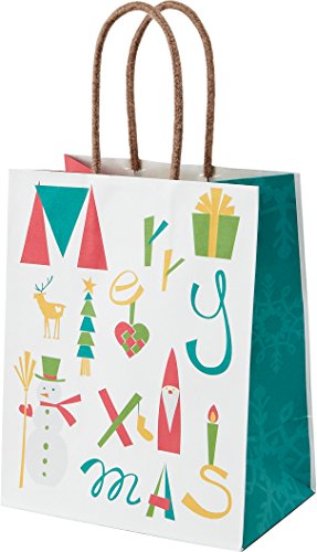 パックタケヤマ 紙袋 手提げ ノルディッククリスマスM 5枚 XZV68812