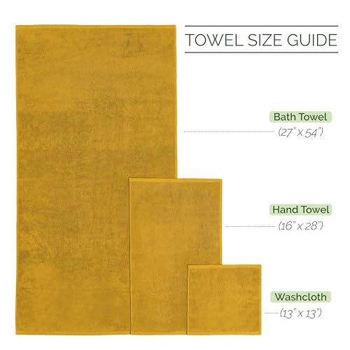 Elegant Comfort 4 Lines Viscose Stripe 6-Piece Premium Towel Set - 100% Turkish Cotton High Absorbent Luxury Bathroom Towels – Includes 2 Washcloths, 2 Hand Towels and 2 Bath Towels Set, Gold by Elegant Comfort - Image 3