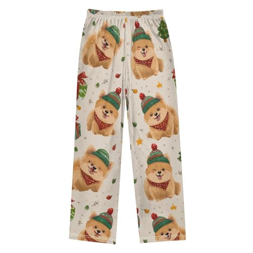 ZZXXB Pomeranian Lamps Boys Long Pants Soft Trousers Elastic Waist Kids Lounge Bottoms with Pockets S-XL2