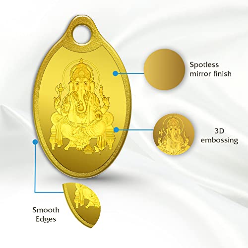 Image of MMTC-PAMP 24k (999.9) 2 gm Ganesha Yellow Gold Coin cum Pendant