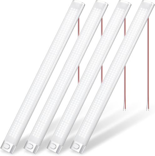 DFGOTOP 168 LED 12 V Auto-Innenraum, 10 W Wohnmobil-Auto-12-V-Lampe, automatische LED-Balkenleuchte mit Schalter für Van, LKW, Wohnmobil, Wohnwagen, Anhänger, Boot (4 Stück)