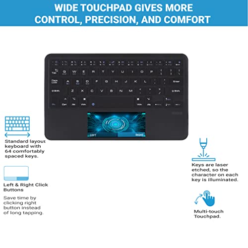 Image of Concept Kart B102 Wireless Keyboard with Touchpad, Ultra-Light Multi Device Connection Smart Trackpad Bluetooth 5.0 Keyboard for iOS, Android, Windows, Tablets, PC, Smartphone