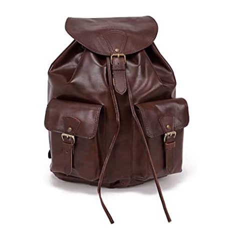 NORDBURY® Hand-Crafted Genuine Leather Backpack Bag Rucksack Fashion Shoulder Bag Casual Daypack Travel Casual Rucksack Cover