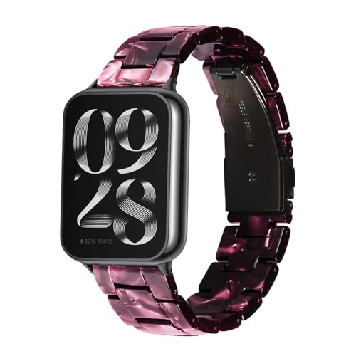 AireWiki Armbänder für Xiaomi Mi Band 8 Pro/Band 9 Pro Band Harz Armbänder mit Edelstahl Metall Verstellbarer Herren Damen Ersatzarmband Kompatibel mit Xiaomi Mi Band 8 Pro/Band 9 Pro Sport (2)