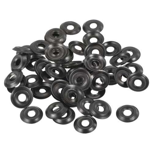 QUARKZMAN 100Pcs Rondelle à Tête de Coupe, Rondelles de Finition à Tête Fraisée en Fer Noir pour Vis M4 (ID M4 x OD 14mm x Épaisseur 2mm)