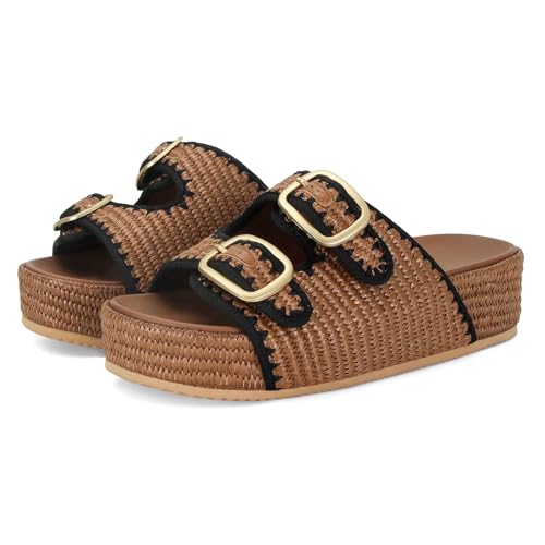 MICIFA Raffia Platform Sandals for Women Espadrille Wedges Summer Beach