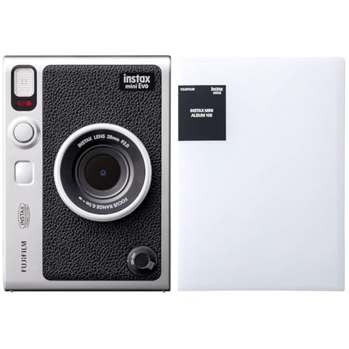 富士フイルム(FUJIFILM) クリスマスプレゼント お年玉ギフト チェキ Evo ハイブリッドインスタントカメラ(インスタントカメラ/スマホプリンター/デジタルカメラ) instax mini Evo ブラック INS MINI EVO BLACK C +アルバム