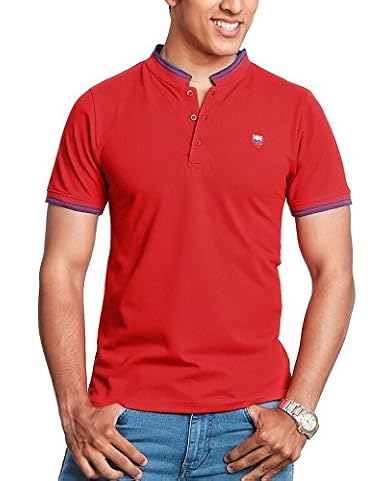 Buy Jai Hind RED Stand Collar T-Shirt 