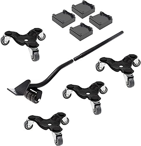 ONEON Ensemble de déménagements de meubles à 3 roues avec élévateur de meubles, chariot en acier de 15,2 cm avec roulettes, pour déplacer des meubles lourds, capacité de charge de 400 kg Cover