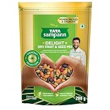 Tata Sampann Delight Dry Fruit & Seed Mix | Power Packed & Crunchy Snack | Trail Mix | High in Protein & Dietary Fibre | Rich in Magnesium | Source of Phosphorus | 200g | Roasted Almonds, Cranberries, Black Raisins, Green Raisins, Pumpkin Seeds, Flax Seeds & Chia Seeds