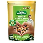 Tata Sampann Delight Dry Fruit & Seed Mix | Power Packed & Crunchy Snack | Trail Mix | High in Protein & Dietary Fibre | Rich in Magnesium | Source of Phosphorus | 200g | Roasted Almonds, Cranberries, Black Raisins, Green Raisins, Pumpkin Seeds, Flax Seeds & Chia Seeds