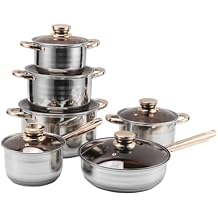 Cookware Stainless Steel 12 Piece Pot Set, Milk Pan, Frying Pan, Double Bottom Soup Pot Set, Pot