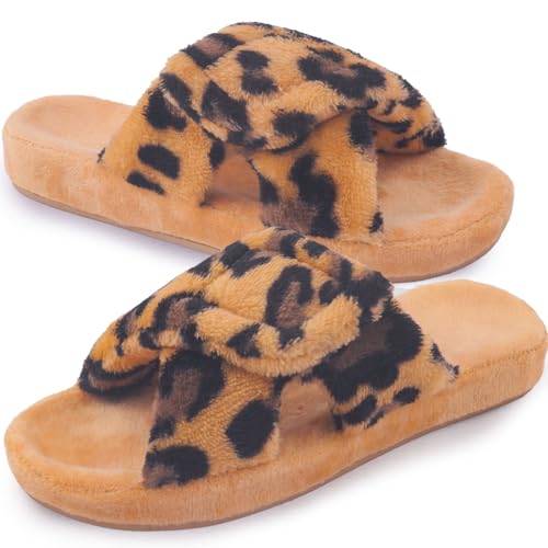 Git-up Zapatillas de Estar por Casa para Mujer Espuma de Memoria con Soporte del arco Gancho y bucle Diabético Amplio Punta abierta Zapatos de Casa Interior Exterior, Arco-Leopardo 38 Git-up Zapatillas de Estar por Casa para Mujer Espuma de Memoria con Soporte del arco Gancho y bucle Diabético Amplio Punta abierta Zapatos de Casa Interior Exterior, Arco-Leopardo 38