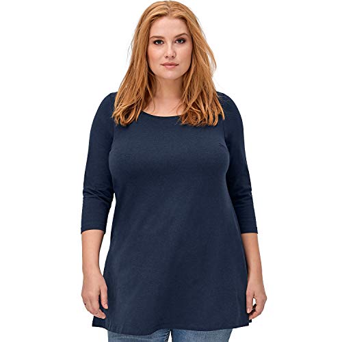 Ellos Women's Plus Size 3/4 Sleeve Knit Tunic - 18/20, Navy Blue #TOP17