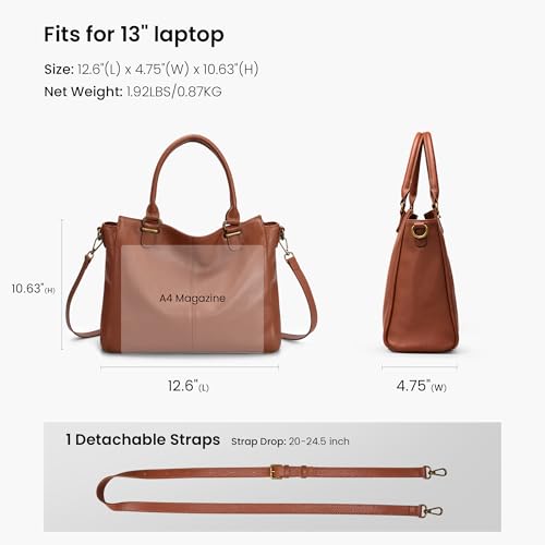 Cartera de mano mediana de cuero genuino para mujer miniatura 4