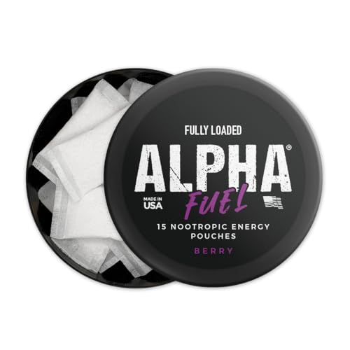 Image of Fully Loaded Alpha Fuel Nootropic Pouches (Berry Fuel) - Nootropic Energy Pouches with Caffeine, Alpha GPC, Tyrosine, Taurine, Guarana and More