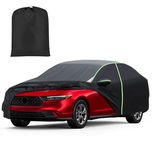 Image of Mixsuper Liner Car Cover for Honda Accord 2001-2026, 7 Layers Waterproof Car Cover Accessories for Honda Accord with Zipper Door, Windproof Straps, Reflective Strips, Anti-UV, All Weather