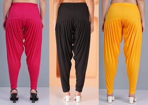 Image of Buy That Trendz Patiyala Pants for Women 3 Combo Patiyala Salwar Harem Viscose Bottoms Pants for Womens