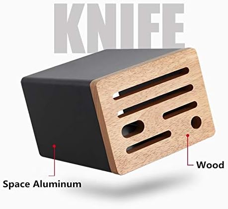 Aluminum and Wood Holder Kitchen Storage Rack Scissors Sharpener Organizer Container Tools Accessories
