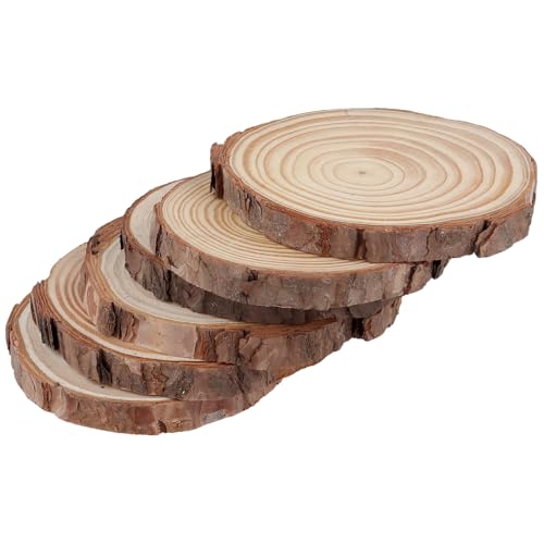 Tranches de bois naturel pour décoration de mariage champêtre et Noël - 7