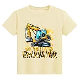 Toddler Boys Excavator T-Shirt See You Later Excavator Print Girls Tee Tops Construction Lover Shirt for 2-7 Years