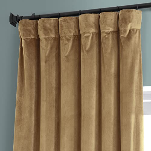 Image of HPD Half Price Drapes Signature Plush Velvet Blackout Curtains for Bedroom (1 Panel), 50W X 84L Hotel Black Out Curtains for Living Room, Thermal Insulated Blackout Curtains, Sweet and Spicy Rum