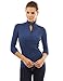 PattyBoutik Women's V Neck Button Ribbed Sweater (Medium Blue M)