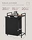 VASAGLE Wäschekorb, Wäschesammler mit Ablage, Wäschebox, Wäschesack aus Oxford-Gewebe abnehmbar, Metallrahmen, 65 L, 50 x 33 x 72 cm, tintenschwarz-vintagebraun BLH101B01