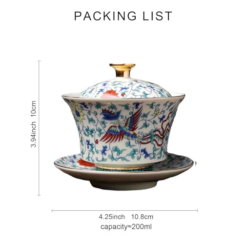 Fanquare Chinese Porcelain Gaiwan Tea Set