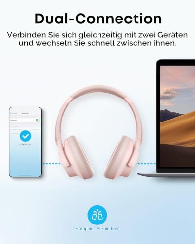 soundcore by Anker Q20i kabelloser Bluetooth Over-Ear-Kopfhörer mit Hybrid Active Noise Cancelling, 40h Spielzeit im ANC-Modus… – Ansicht 7