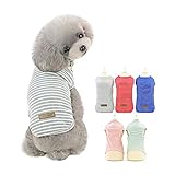 PetGround 犬 服 小型犬 春 夏 秋 冬 小型犬 中型犬 ボーダー シャツ 着せやすい 防寒 伸縮性 かわいい おしゃれ 犬服 (XL, グレー)
