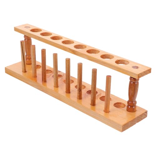 Toyvian 木製試験管ラック 収納ホルダー 軽量持ち運び可能 実験室用収納スタンド 教育用ラボアクセサリー