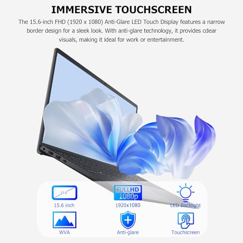 Image of Dell Inspiron 15 15.6 Inch Touch Screen Laptop FHD Business Laptop Intel 10-Core i5 (Beat i7-1250U), 8GB RAM, 512GB SSD, Laptop