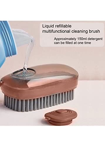 Multifunctional Scrubbing Brush Easy To Grip Household Cleaning Brushes Reusable Soft Laundry Clothes And Shoes Scrubbing Brush (Blue) #TOP2