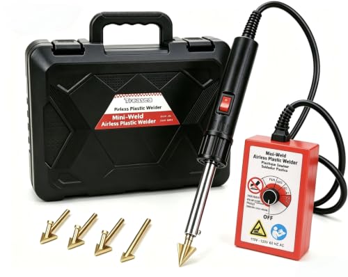 Image of Plastic Welder for Car, Adj Temp 180-360°C, Bumper, Dash & More | 200W Ceramic Element, Fast Heat-Up. For Bumpers, Dashboards, Headlights, Radiators & Fuel Tanks. 8 Rods.